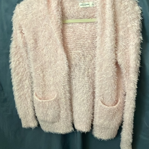 Abercrombie Kids: Pink fuzzy Sweater with metallic thread-hoodie- Girls Small - Picture 7 of 16